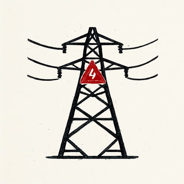 Linosnitt: høyspentmast